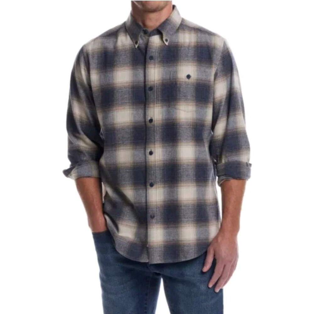 Weatherproof Vintage Men's Flannel Button Down Collar/ Color Blue / Size XL/ New